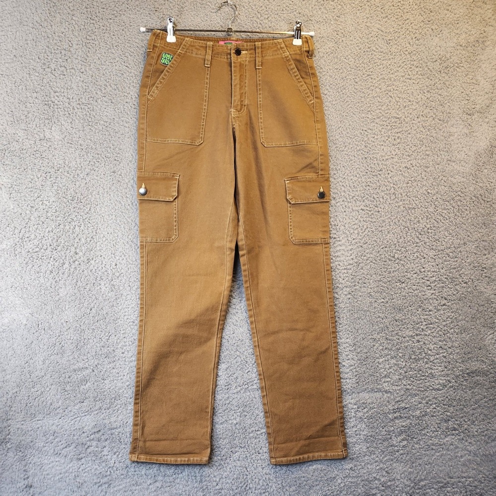 Empyre Relax Loose Fit Cargo Pants Womens Size 4 (Fits 29x29) Zip Fly Beige